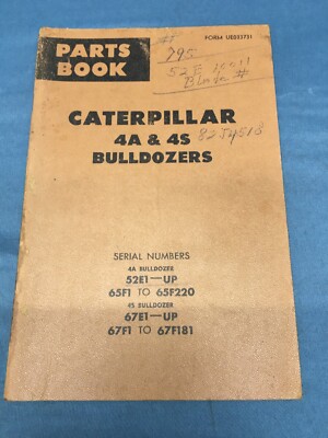 Caterpillar 4A & 4S CAT Dozer Parts Manual UE033731 Bulldozer 52E1-UP & 67E1-UP