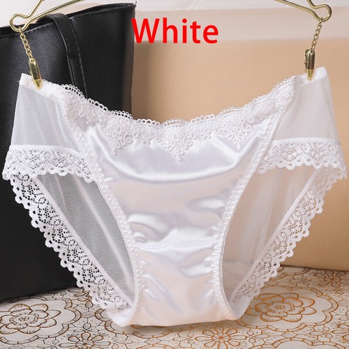 Womens Shiny Satin Lace Briefs Lingere Sexy Seamless Underwear Knickers Panties - Bild 13 von 20