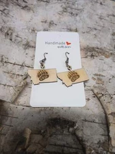 Handmade with Love - Natural Wood Montana Griz Earrings