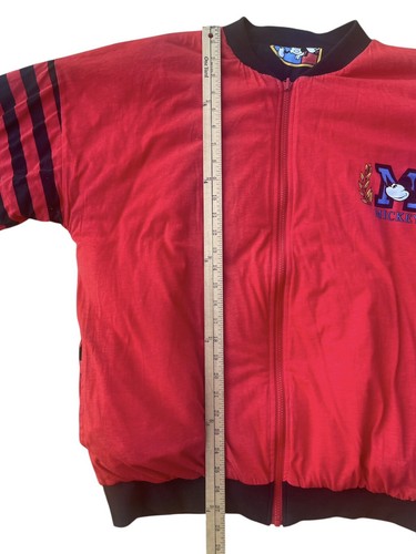 Mickey Mouse Reversible Bomber Jacket Red Black Y2K 1990s - Picture 18 of 19
