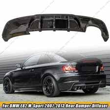 Fit For BMW E82 128i 135i M Sport 2007-2013 Gloss Black Rear Bumper Diffuser Lip