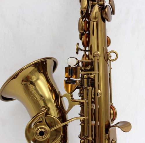 Saxofón soprano curvado lacado dorado champán música oriental profesional estilo Alemania - Imagen 7 de 13