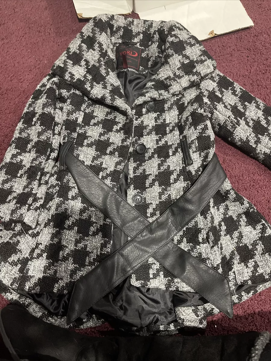 Houndstooth hot sale belted coat