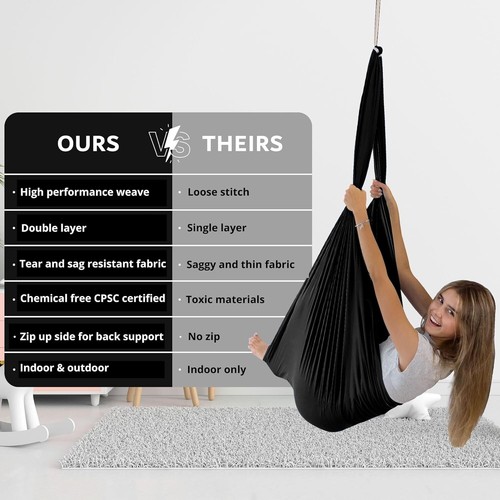 Double Layer Sensory Swing | Outdoor and Indoor Swing for Kids and Adults up to - Picture 2 of 9