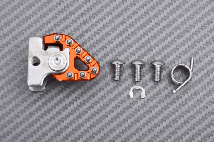 Pédale de frein Zeta ZE90-7903 en aluminium avec embout orange haute adhérence