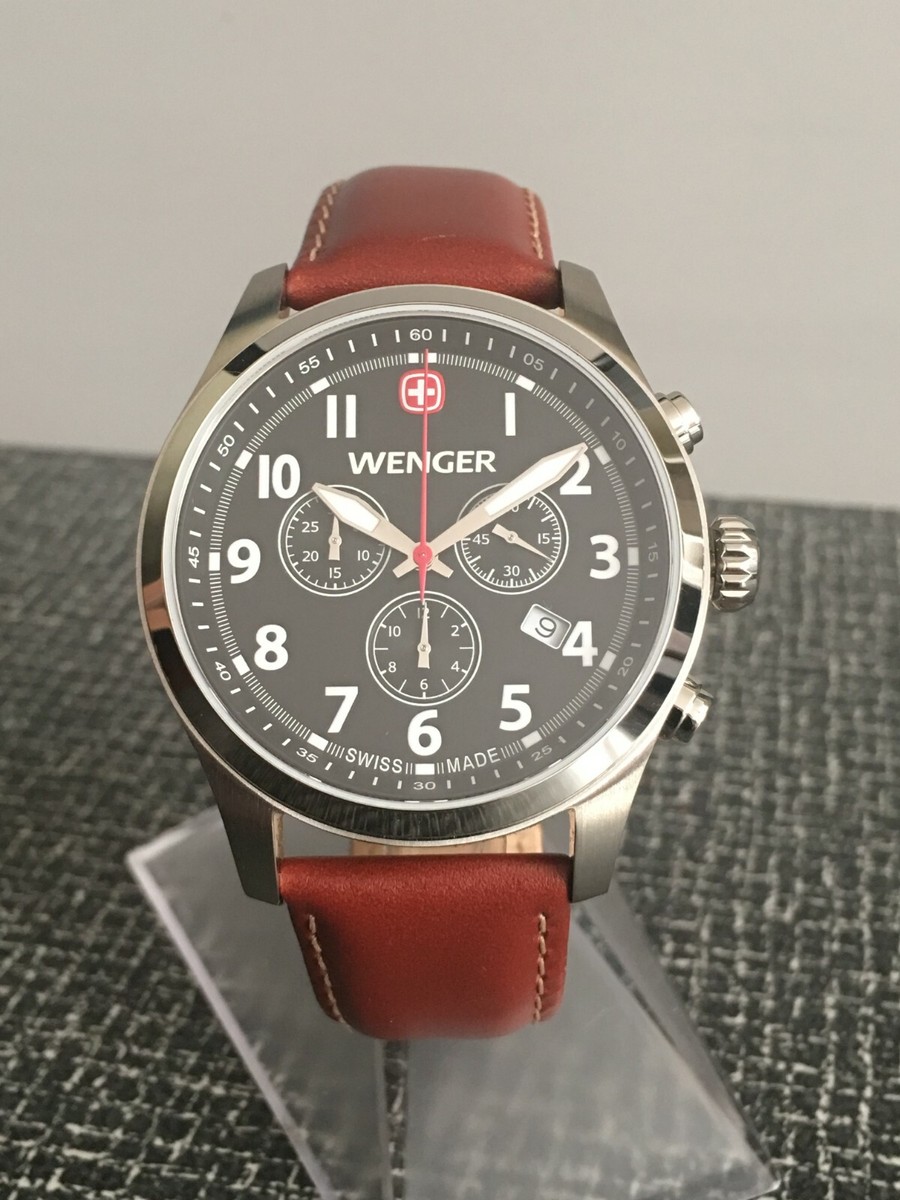 WENGER手巻時計 Wenger Terragraph Swiss Watch in Bronze with Black Dial and Black