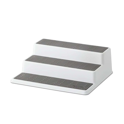 Copco 2555-0189 Non-Skid 3-Tier Spice Pantry Kitchen 10-Inch, White/Gray - Picture 2 of 9
