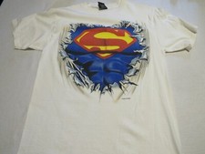 RARE 1994 Vintage Superman Busting Through White L Large T Shirt DC Comics