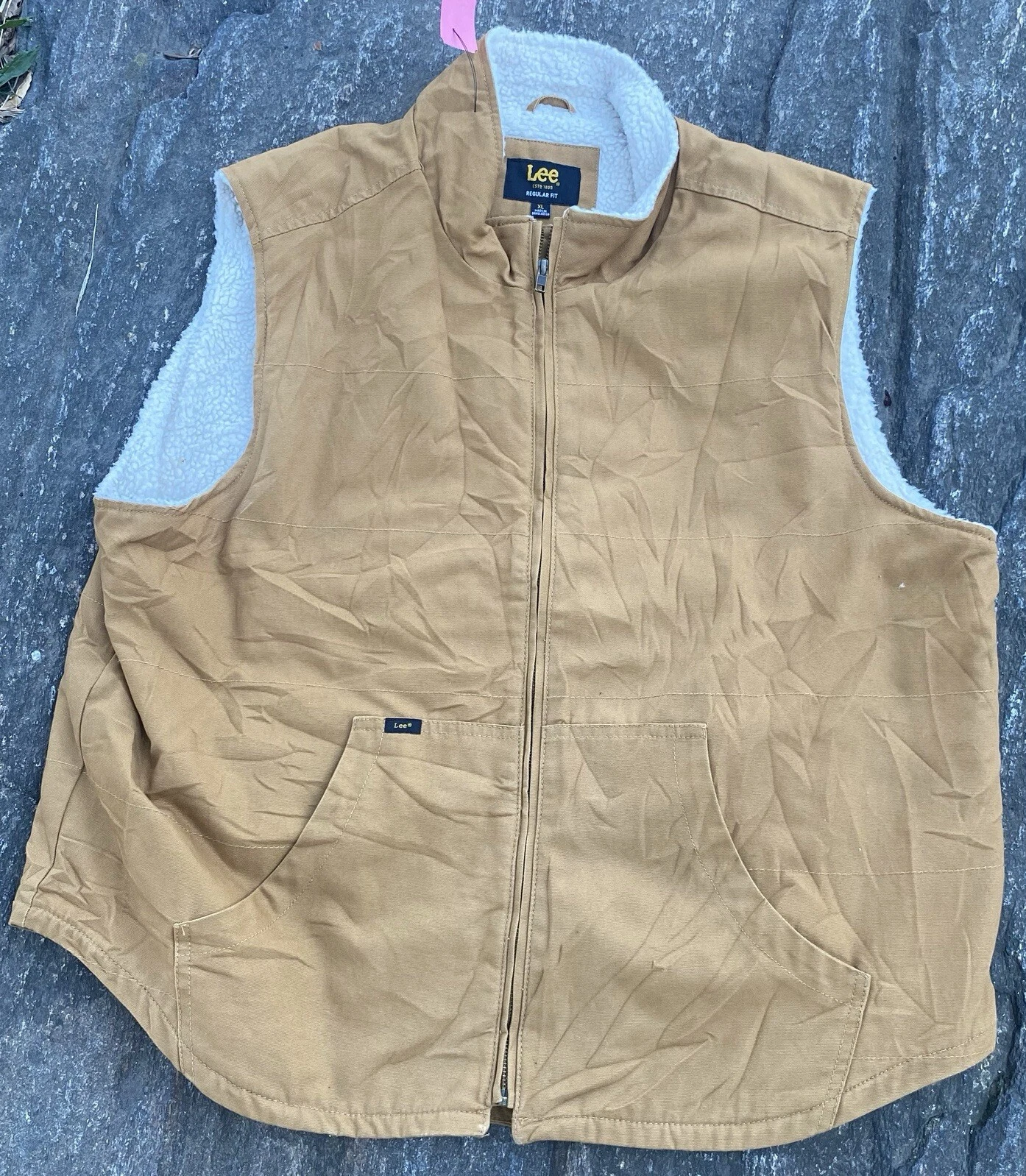 Lee Regular Fit Brown Men’s Full Zip Vest XL