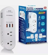 Bell Howell Swivel Power Outlet Expander with Surge Protection USB Charging