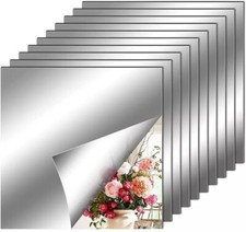 10 Pieces Flexible Mirror Sheets Decorative Self Adhesive Plastic Mirror Decor