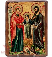 Wooden Icon Saints Joachim & Anne parents of Virgin Mary Родители Марии 5"x6.5"