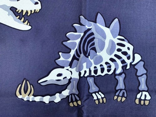 pottery barn kids Glow-in-the-Dark Dino Bones Shower Curtain navy Blue organic - Picture 3 of 4