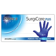 MARK3 SurgiCare Plus Blue Nitrile Exam Gloves, XL, 200/Box