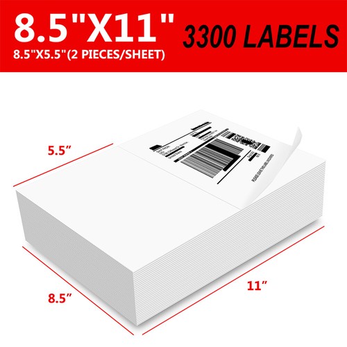 220-5500 Shipping Labels 8.5" x 5.5" Half Sheets Blank Self Adhesive 2 Per Sheet - Picture 12 of 14