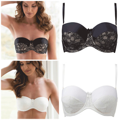 Strapless Bra Charnos Superfit Lace Fantastic Fitting Strapless Bra Ivory Black