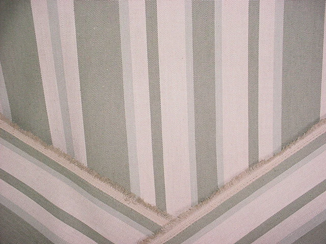 4-3/8Y Fabricut 58524 Tivoli Sage French Mill Stripe Linen Upholstery Fabric - Image 4 of 4