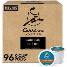 Caribou Blend Coffee Pods 96 Ct Medium Roast Single Serve Cups Compatible with K