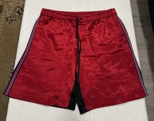 Gucci GG Star Patch Silk Satin Shorts Red Black Size 48 Made in Italy