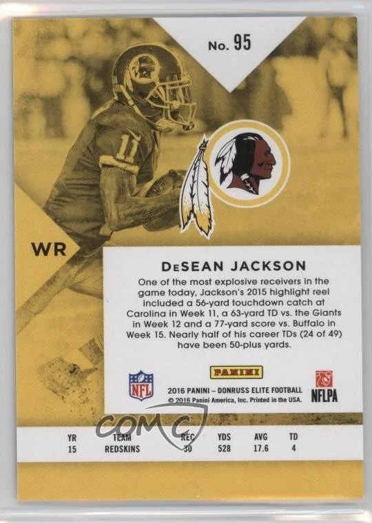 2016 Donruss Elite Orange /10 DeSean Jackson #95 - Image 2 of 2