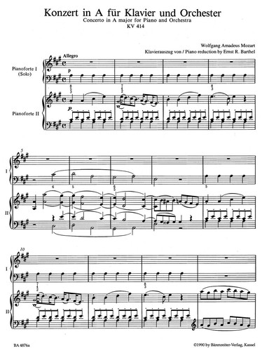 Mozart: Klavierkonzert Nr. 12 A-Dur KV 414 / Bärenreiters Neuer Mozart komplett - Bild 2 von 2