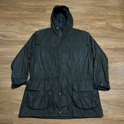 Barbour Vintage Bedale Wax Waterproof Country Rain Brown Jacket Hooded Coat C 38
