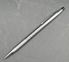 Cross Century Ballpoint Pen Chrome Finish Slim Design Pre-Owned