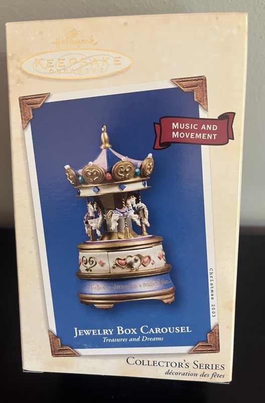 2003 Hallmark Keepsake Ornament "Jewelry Box Carousel"  Treasures & Dreams NEW!