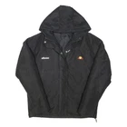 ELLESSE Womens Black Hooded Zip Jacket UK 8 Polyester Blend Casual Outerwear