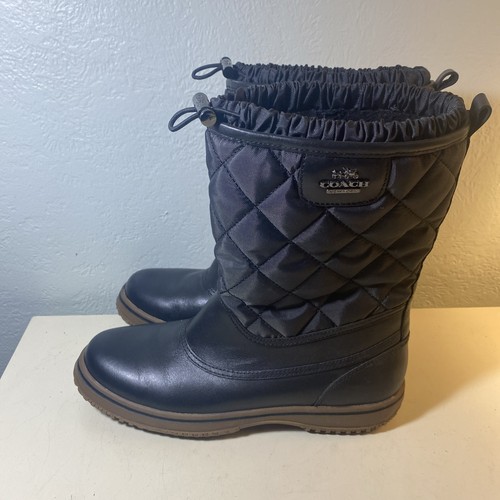 Coach New York Samara Aniline Black Winter Boots A9175 Women's Size US 8b EUR 38 - Picture 4 of 18
