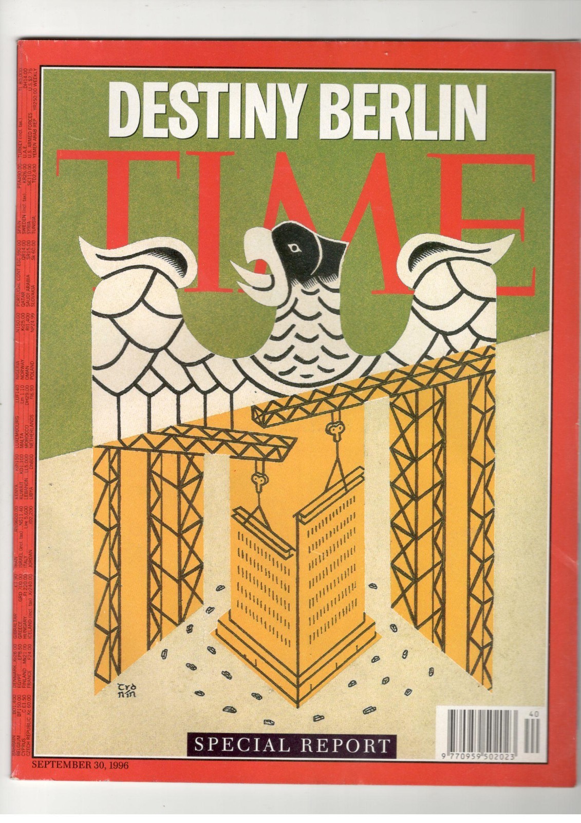 Destiny Berlin New Germany Special Report Time 1996 Magazine September 30