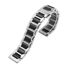 Stainless Steel  Ceramic 14mm 16mm 18mm 20mm 22mm Strap Black White Watch Band