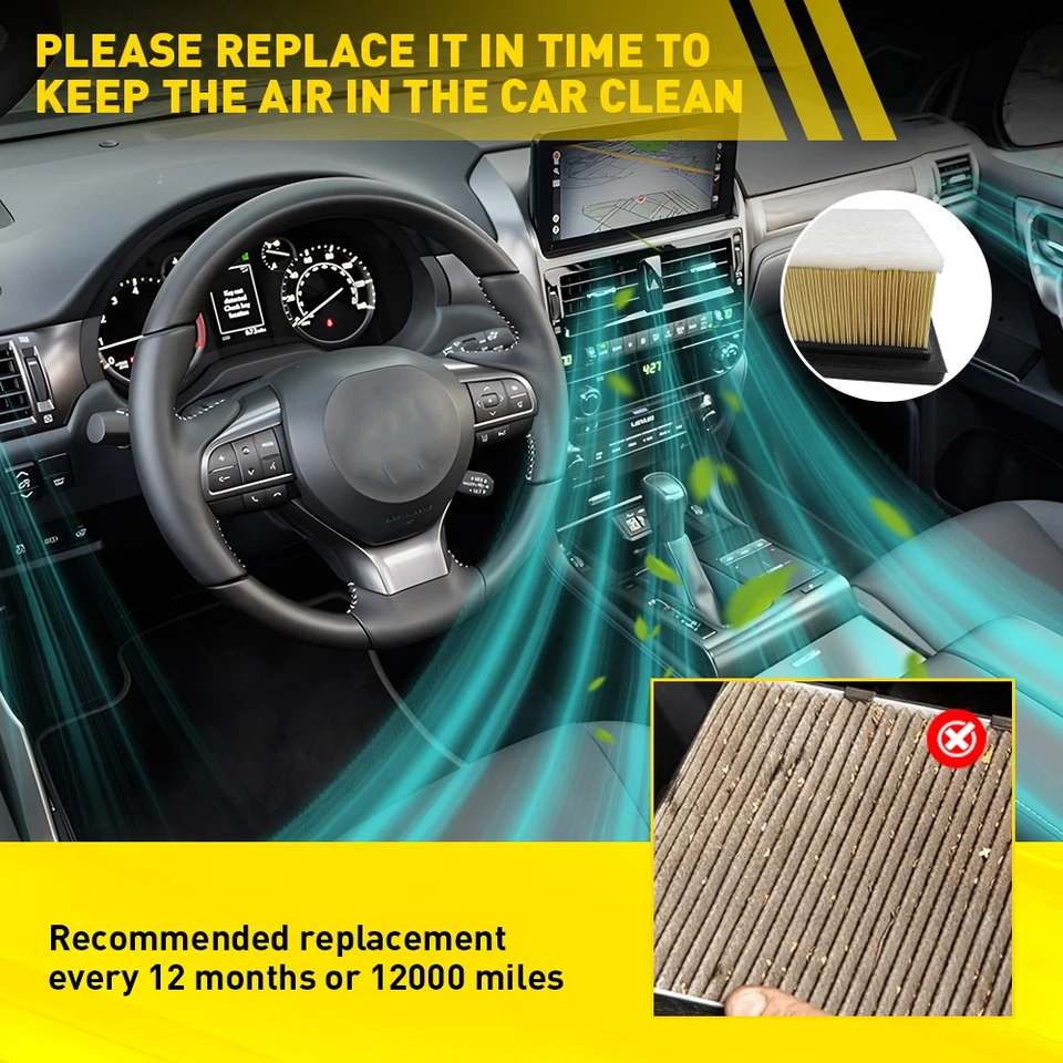 Combo de filtro de aire de motor y cabina para Lexus GX460 2010-2022, Toyota 4Runner D Foto 4 de 4