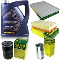 Mann Inspektionspaket 5L Mannol Defender 10W-40 FüR Audi A6 Avant 2.5 Tdi