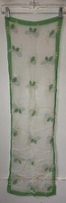Vtg Vera Neumann Sheer Butterfly Silk Chiffon Scarf 12  x 39  White Green Yellow
