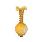 Vintage Empoli Mustard Yellow Cased Glass Ewer Pitcher MCM - Made In Italy