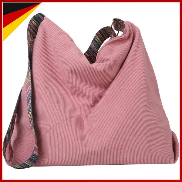 Handtasche Damen UmhäNgetasche Cord Casual Tote Bag Groß FüR Schule BüRo Reisen-image