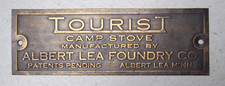 Estufa de campamento turístico Albert Lea Foundry I.D. Placa Solo Envío Gratis en USA