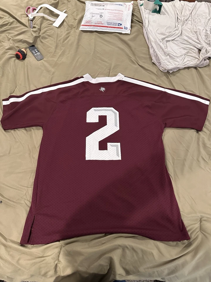 Camiseta de fútbol americano Adidas Texas A&M Johnny Manziel #2 para hombre L granate Foto 2 de 2