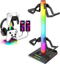 RGB Headphone Stand  Gaming Controller Holder  Desk Gaming Headset Holder with 10