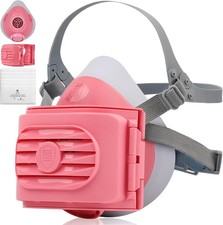 Reusable Half Face Respirator Mask with 6 Filters,2818 Food-Grade Silicone Dust 