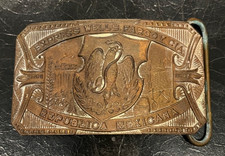Vintage Express Wells Fargo Republica Mexicana Brass Belt Buckle Tiffany & Co