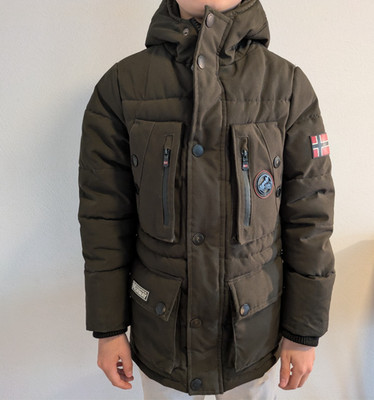 Geographical Norway Albert Boy Parka Winterjacke Kaki Jungen 8 Jahre