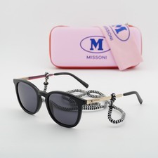 M Missoni MMI 0027/S 0807 IR Shiny Black/Gold/Grey 51-20-140 Sunglasses New A...