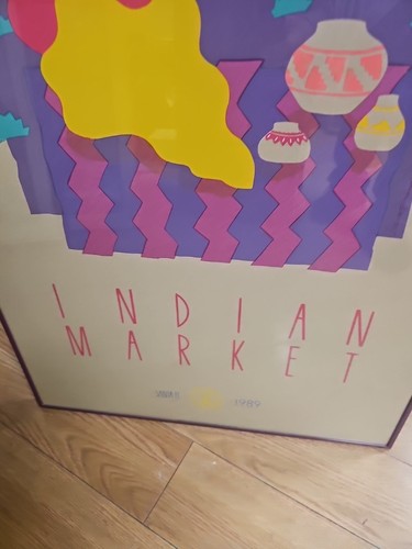 Pannuzzo Larimore gerahmtes Santa Fe Indian Market Poster Annual 1989 wunderschön - Bild 2 von 4