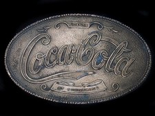 TA07126 VINTAGE 1970s COCA-COLA SODA FOUNTAIN ADVERTISEMENT BELT BUCKLE