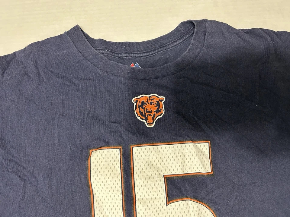 Camiseta BRANDON MARSHALL #15 2XL azul Chicago Bears futebol americano Majestic NFL - Imagem 4 de 4