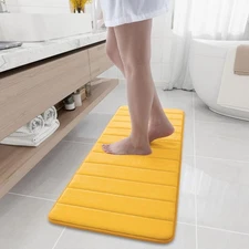 Memory Foam Bath Mat 47" x 17" Ultra Soft and Non-Slip Bathroom Rugs Water Ab...