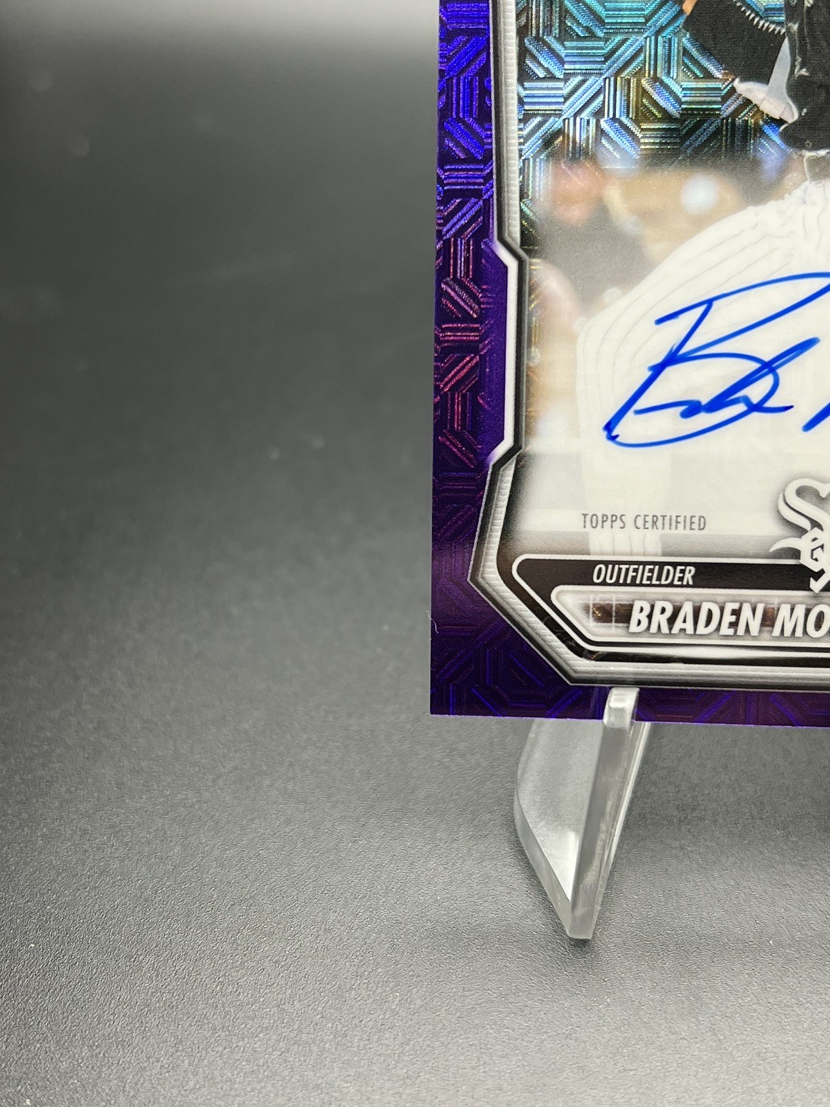 2026 Bowman Baseball Braden Montgomery Chrome Purple Mojo Auto /199 #BMA-BM view 8
