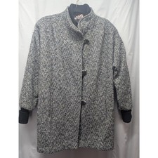 Vtg 80s 90s NYG New York Girl Tweed Herringbone Toggle Coat ILGWU Made in USA 12
